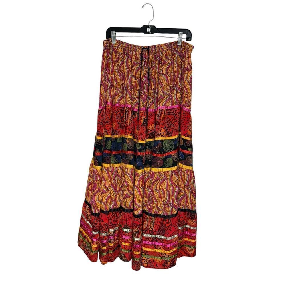 Marsh Landing Women’s Medium Tiered‎ Maxi Skirt Gypsy Boho Hippie Artsy
